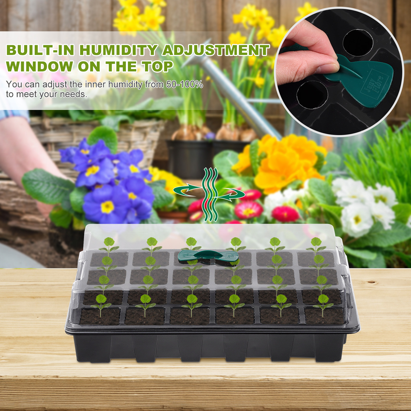 Dome Propagation Kit - 3Pcs Seedling Tray Kit Starter Growing