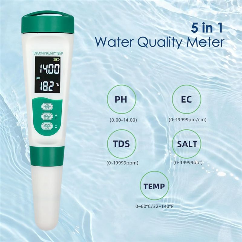 AT02-5 In1 Digital PH Meter Hi - Ec Meter Digital reseña y precio