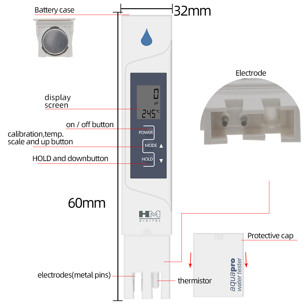 HM Digital AP-2 EC Meter 2 in  - Ec Meter Digital reseña y precio