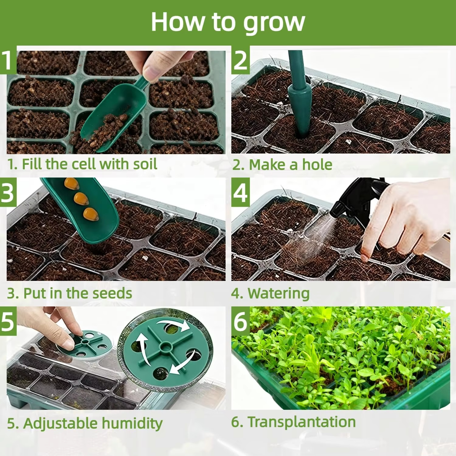 3Pcs Seed Starter Tray Mini Gr - Dome Propagation Kit reseña y precio
